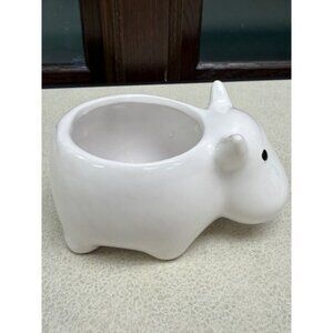 Cute White Ceramic Cow Planter Pot Small Animal Succulent Cactus Holder